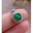 thumbnail image 2 of Icy Green Silver 925 Certified BURMA 100% Natural A JADE Jadeite pendant Circle Necklace 673881 TN, 2 of 9
