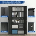 thumbnail image 3 of Marcree Metal Garage Storage Cabinets,72''H Black Steel Cabinet with Doors and 4 Adjustable Shelves, Office File Cabinet, Garage Tool Storage Cabinet with Lock for Home Office,Basement, 3 of 9