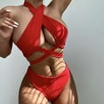 thumbnail image 2 of Sngxgn Women Swimsuit Bikini Women Skinny Swimsuit Bikini Split Swimwear(Red,L), 2 of 7