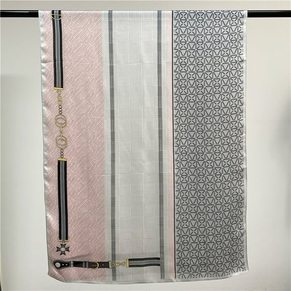 100% Mulberry Silk Plaid Print Scarf, Lightweight Long Shawl for Women,18065,Multi Colors