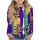 thumbnail image 2 of Blusas y camisas de manga larga con cuello redondo Camisas con estampados de manga larga Cuello redondo lindo Blusas casuales elegantes Ropa Camisas de cuello redondo Niña Top de poliéster, 2 of 5