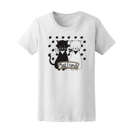 Black And White Cats Best Friend Tee Women's -Image by