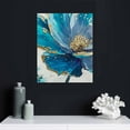 thumbnail image 5 of Nawypu Blue Flower Abstract Canvas Wall Art Blue White Gold Abstract Large Painting White Flower Texture Artwork Gold Poster Prints Teal Flower Pictures Turquoise Modern Art Wall Decor, 5 of 5