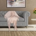thumbnail image 2 of Parkland Collection Premium Cream Color Cotton Throw for Sofa and Living Space with Tassels, 2 of 4