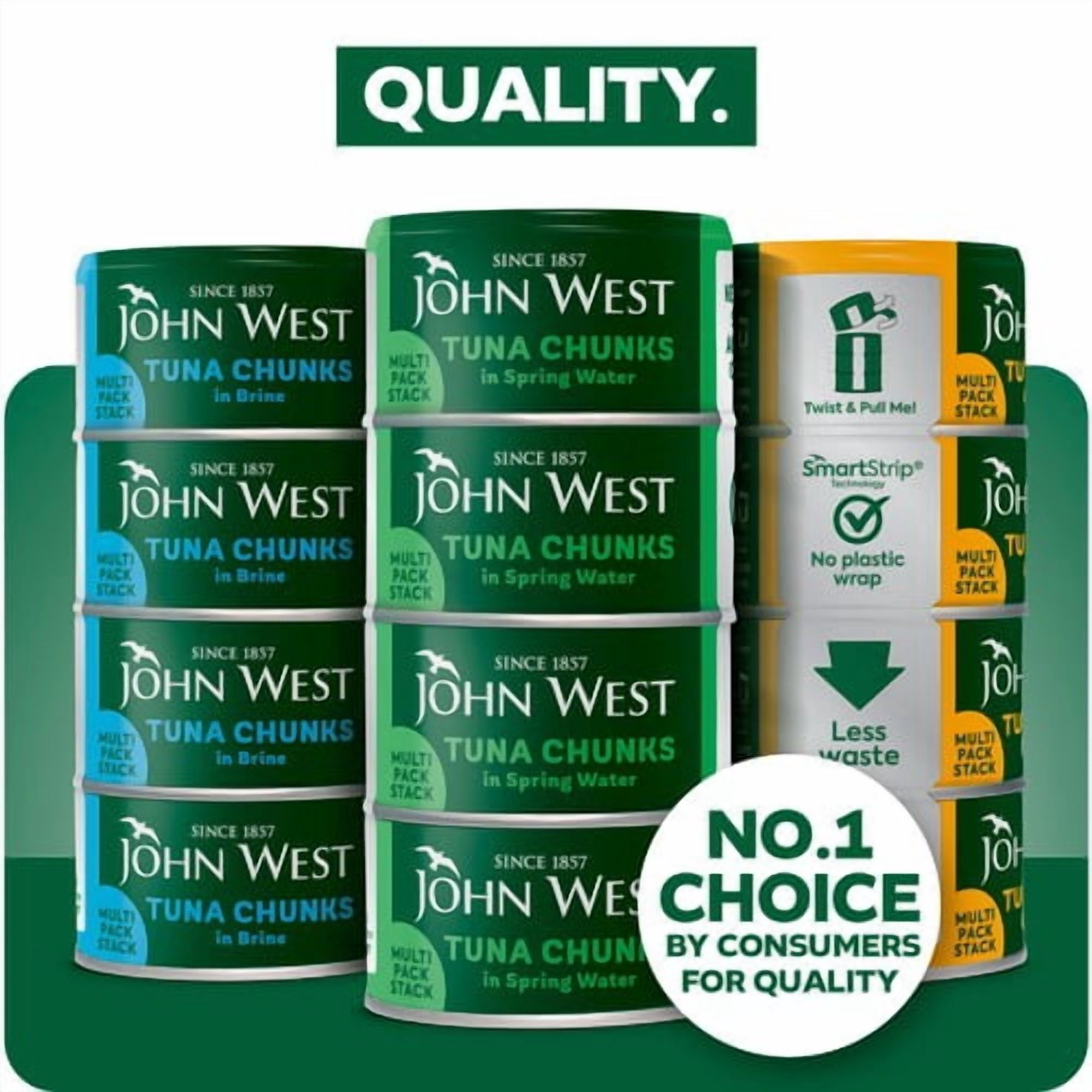 John West Tuna Chunks in Spring Water 4 x 125g, British Import (Pack of 3)