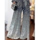 thumbnail image 4 of Women"s Jumpsuit Lace Up Print One Shoulder Elegant Party Cocktail Party Regular Fit Long Sleeve Kb, 4 of 5