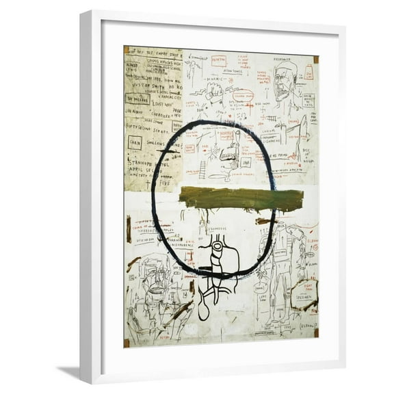 Art.com Jesse Giclee Print by Jean-Michel Basquiat, White Frame Wall Art, 23" x 29"