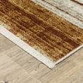 thumbnail image 4 of 10' X 13' Rust Gold Blue Grey Ivory And Tan Geometric Power Loom Stain Resistant Area Rug With Fringe, 4 of 5