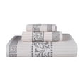 thumbnail image 2 of BNM Cotton Greek Scroll 3 Piece Towel Set, Ivory/Chrome, 2 of 7