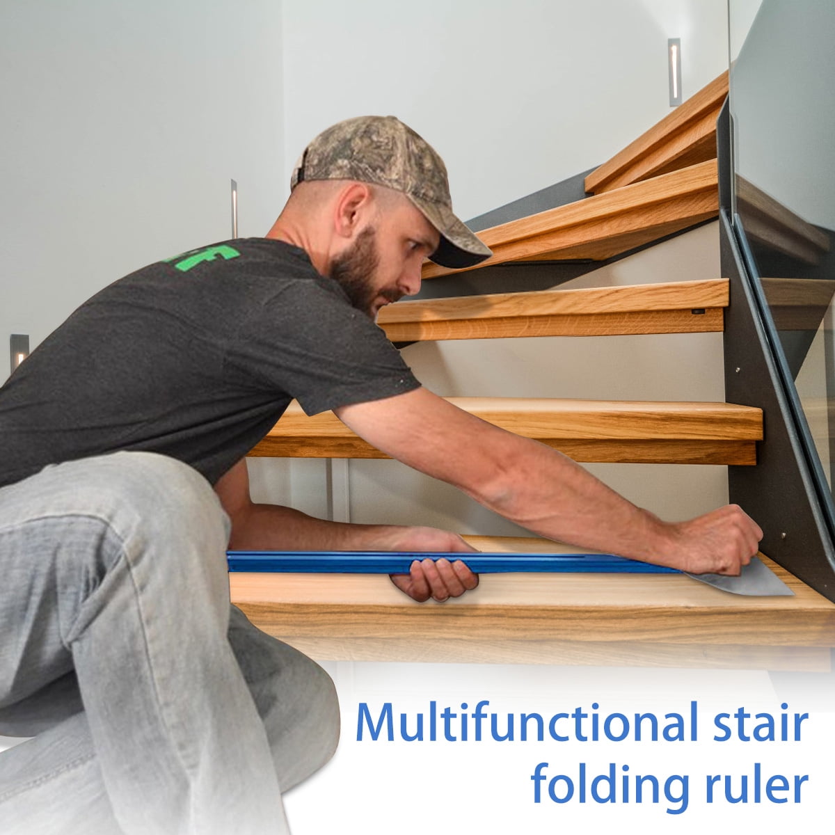 AoHao Stair Tread Template Tool 1160 Inch Metal Measuring Stair Tool Adjustable High Precision