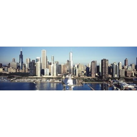 Pier One Palm Harbor Skyscrapers in a city Navy Pier Chicago Harbor Chicago Cook County Illinois USA 2011 Canvas Art - Panoramic Images (18 x 6) ()
