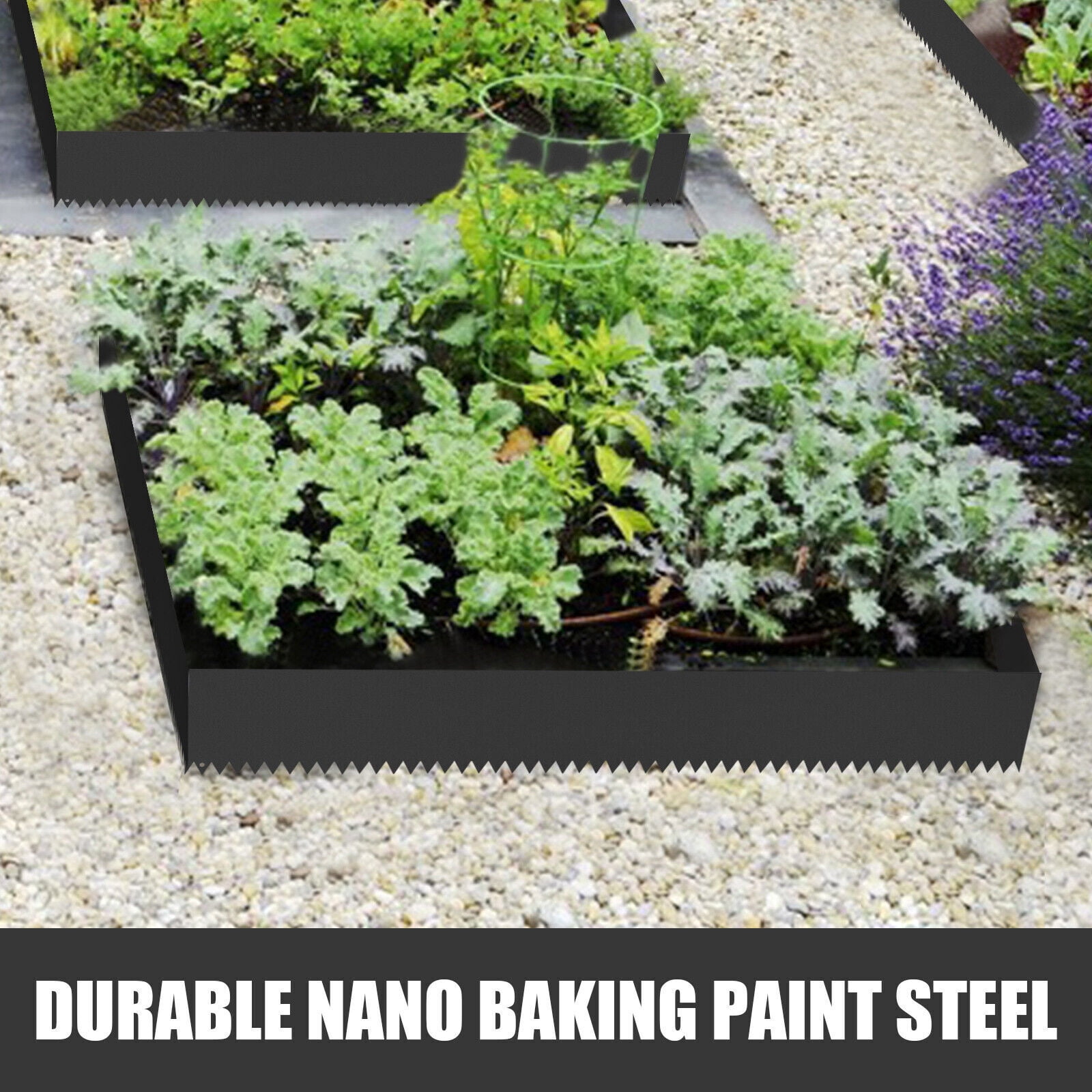 TFCFL 6pcs 20ft Landscape Edging Outdoor Black Garden Border Barrier Heavy Duty Steel Lawn Edging