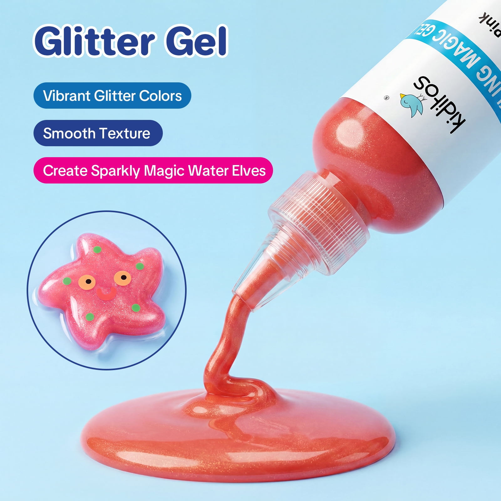 Kiditos Magic Water Elf Toy Kit, Aqua Fairy Water Gel Kit-20 Magic Gels &10 Molds–Make Your Own Water Pets&Squishy Toys–Creativity DIY Craft Kit,Birthday Gifts&Party Favors for Kids Ages 3+