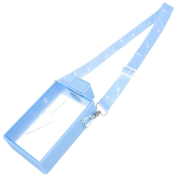 Lanyard Water Bottle Convenient Sipping Portable Camping Kettle Clear Bike Travel -blue