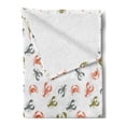 thumbnail image 2 of Lobster Soft Flannel Fleece Blanket, Watercolor Effect Crustacean Pattern with Cancer and Lobster Shapes, Cozy Plush for Indoor and Outdoor Use, 50" x 70", Vermilion Khaki and Grey, by Ambesonne, 2 of 5