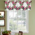 thumbnail image 3 of Rose Flower Curtain Valances for Windows, Kitchen Valance Window Treatments Panel 2 Pack, Watercolor Spring Floral Farmhouse Modern Rod Pocket Short Curtains for Bathroom Bedroom 42 x 18 Inch, 3 of 8