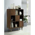 thumbnail image 2 of Pemberly Row Mid-century 3 Tier Wooden Cubby Bookcase in Walnut, 2 of 7