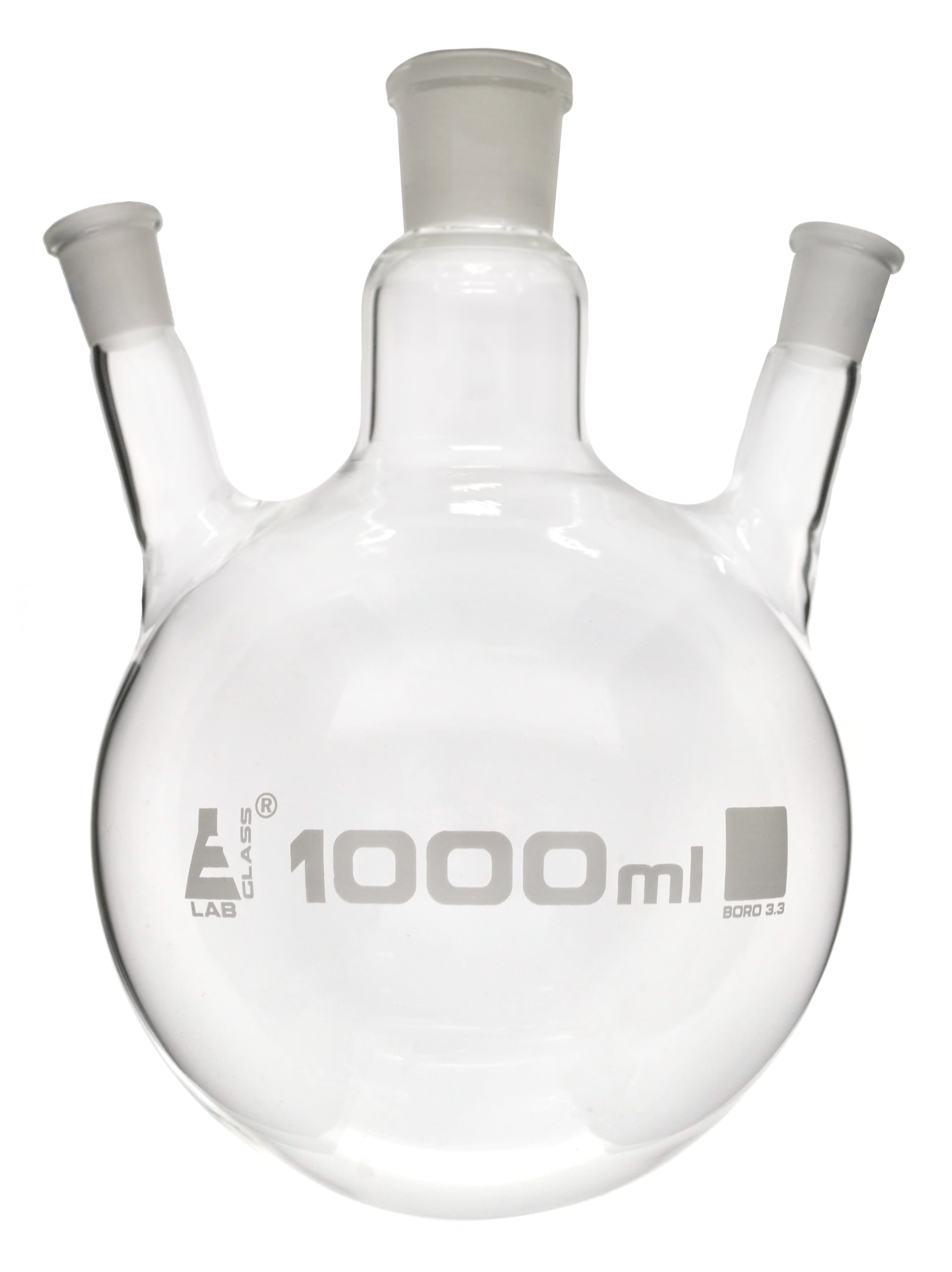 Distillation Flask with 3 Necks, 1000ml Capacity, 29/32 Center Socket