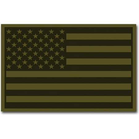 Rubber Patch - RapDom USA Flag Rubber H&L Velcro-Back Patch [2-Pack - Olive 2 - 3x2