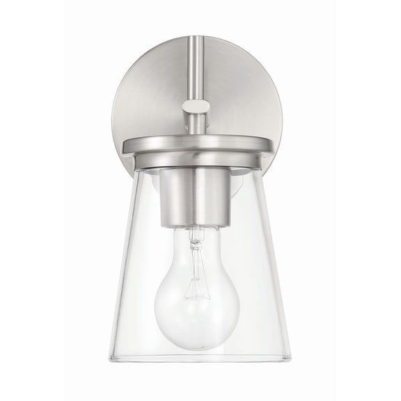Craftmade - Connell 1 Light 9.38 in. Brushed Polished Nickel Finish Wall Sconce with Clear Glass