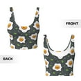 thumbnail image 5 of Lsque Cute Poached Eggs Printed Women'S Sports Bra, Compression, Moisture Wicking, High-Impact Sports Bra For Women,Supportive sports bra-Small, 5 of 9