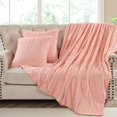 thumbnail image 4 of Home Soft Things BOON Rabbit Fur Throw with 2 Pillow Combo Set, 60" x 80", Peach Echo, 4 of 4