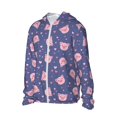thumbnail image 2 of Pofeuu Cute Pig Print Sun Protection Outdoor Lightweight Full Zip UV Cooling Hoodie Long Sleeve Summer Clothing for Outdoor Hiking-Large, 2 of 5