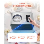 VEVOR Automatic Ice Cream Maker with Built-in Compressor, 1.5 Quart No Pre-freezing Gelato Maker, Electric Sorbet-Maker, 3 Modes Compressor Ice Cream Machine for Home Kitchen