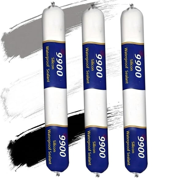 Scellant 9900 Scellant Étanche, 9900 Silicone Étanche, Calfeutrant en Silicone Polyvalent, Solution Permanente pour Fissures de Toit et de Mur, Scellants Extérieurs Étanches Résistants à la Chaleur (Transparent, 3 Pcs)