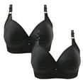 thumbnail image 2 of Fall/Winter Savings! Srobpty Womens Wireless Push Up Bras , 2PC Woman's Printing Gathered Together Large Size Daily Bra Underwear No Rims, 2 of 4