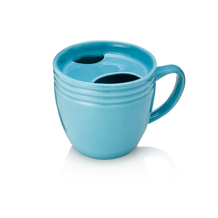 The Best. Morning. Ever. Mug - Donut Warming Mug, Hot Beverages Stay Warmer Longer, Mustache Guard - Turquoise (Best Warming Drawer Reviews)