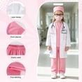 thumbnail image 3 of Marendyee Doctor Costume for Girls and Boys Kids Scrubs Nurse outfit With Set including a stethoscope Dress Up Cosplay Halloween Toddler 6T 5-6Years, 3 of 23