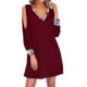 thumbnail image 1 of Vestido largo de manga larga con estampado navideño para mujer: vestido mini informal, poliéster, diseño festivo, fácil de combinar con accesorios, talla real., 1 of 8