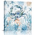thumbnail image 2 of Crab Wall Art Painting on Canvas, Blue Coastal Starfish Ocean Coral Nautical Canvas Art Home Prints Wall Art Framed Modern Artwork for Living Room Bedroom Wall Decor 16x16in, 2 of 9