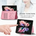 thumbnail image 4 of Allytech Samsung Galaxy Z Fold5 Flip Wallet Case, Luxury PU Leather [Butterfly & Flower Embossed] Magnetic Clasp Stand Case Built-in Card Slots & Cash Pocket, Shockproof Wrist Strap Case, Pink, 4 of 16