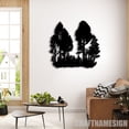thumbnail image 3 of Craftnamesign Custom Forest Metal Wall Art LED Light, Custom Metal Pine Tree Art, 3 of 5
