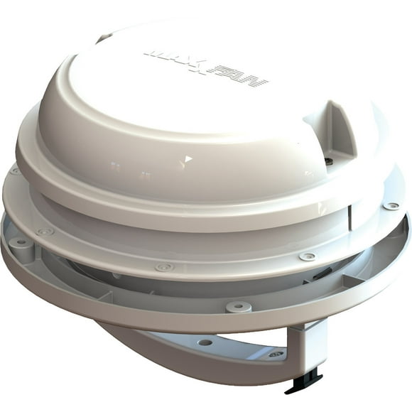 MaxxAir Ventilation Solutions Évent de Toit 00-03812W MAXXFAN DOME Plus; Ouverture Manuelle; Diamètre 6 Pouces; pour Épaisseur de Toit 1 Pouce; avec Écran; avec Ventilateur 12 Volts; Blanc