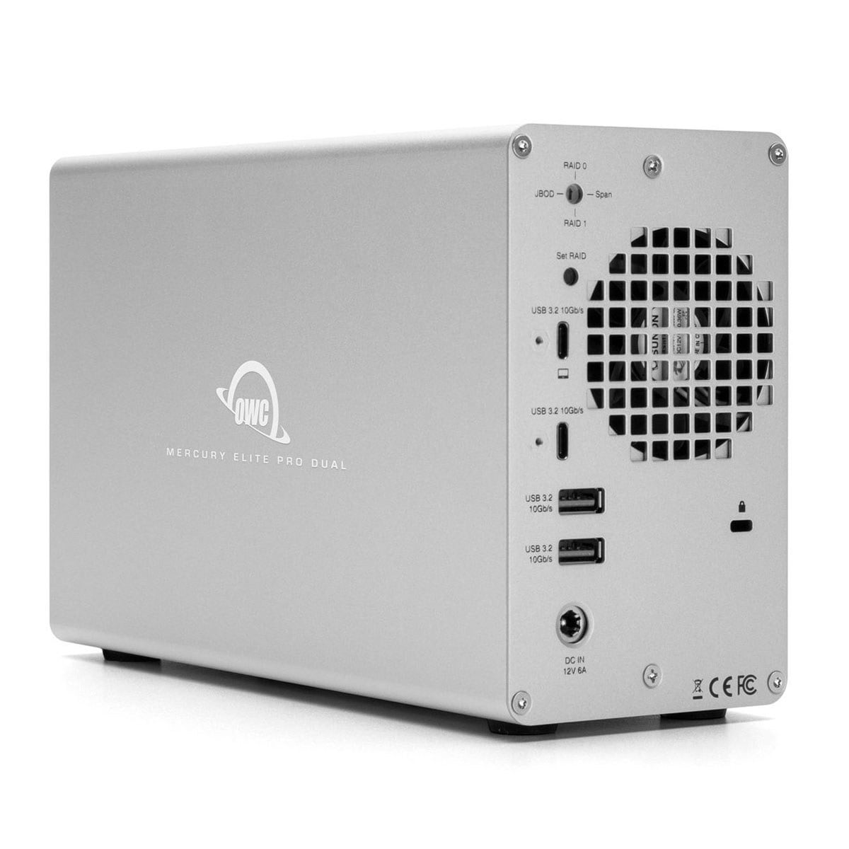 OWC OWCMEDCH7T12 12TB Mercury Elite Pro Dual USB-C & Thunderbolt 3 External Raid Storage Enclosure with 3Port Hub for Mac & PC