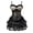 Beige, variant on Gothic Polka DOTS Corset with Multi Layer lace Skirt L Red