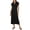 Black summer dresses for women, variant on Womens Summer Casual Maxi Dresses Short Sleeve V Neck Collared Loose Long Dress Side Split Beach Vacation Tshirt Dress Khaki,S
