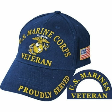 United States Marine Corps Veteran Proudly Served Blue Hat Cap USMC