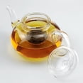 thumbnail image 6 of 34oz,1000ml Glass Teapot Set with Infuser  Warmer, 4pcs 5oz,150ml Cup Saucer, Stovetop Microwave Safe, Blooming Tea Gift Set for Home  Tea Lovers, 6 of 9