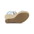 thumbnail image 5 of BLISSFUL STEP Women's Shoes Espadrille Wedge Ankle Buckle T-Strap Platform Sandals Sky Blue 10, 5 of 7