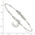 thumbnail image 3 of Auriga Fine Jewelry 925 Sterling Silver Rhod-plated Polished Beads w/.75 inch ext Bangle Bracelet for Women, 3 of 5