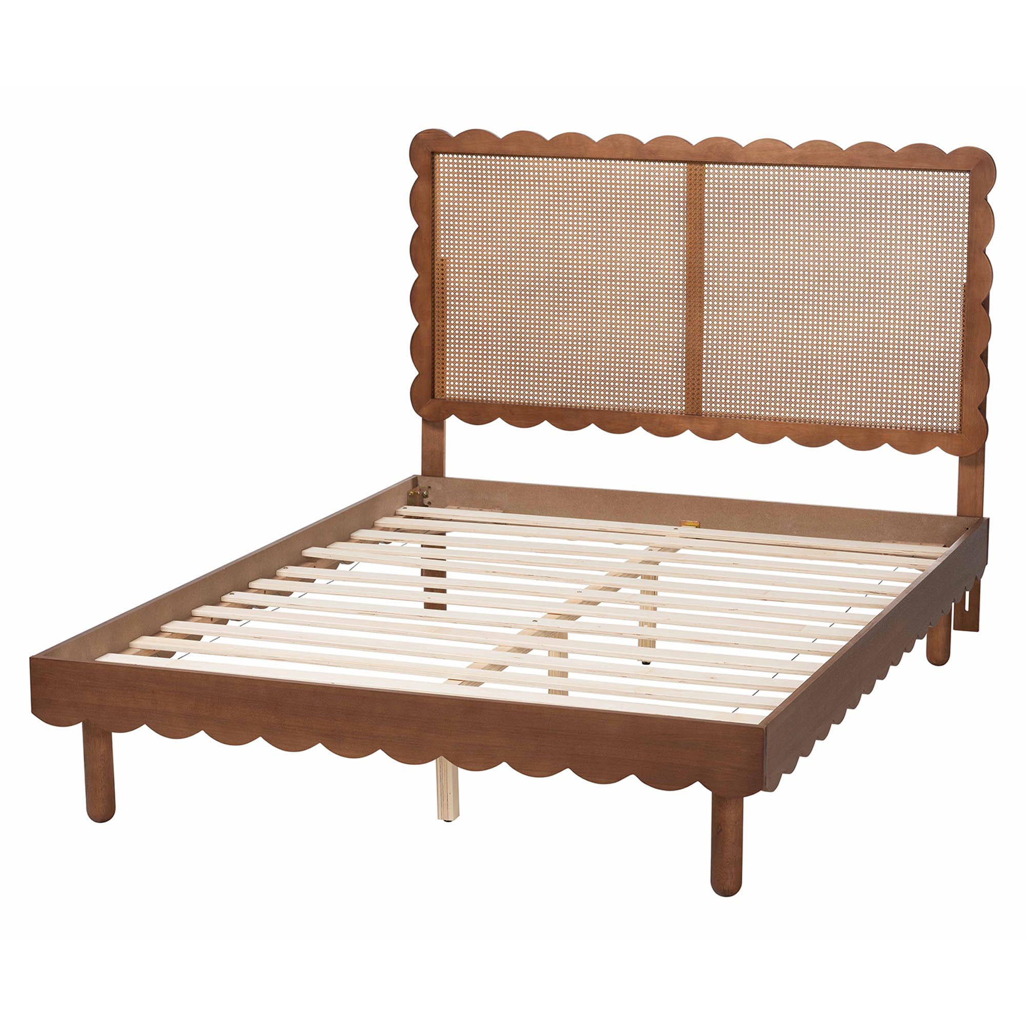 Baxton Studio Orianthe Modern Platform Bed, Queen, Walnut Brown