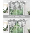 thumbnail image 5 of Waterfall Valances for Windows, Black Geometric Kitchen Sheer Valance Curtains, Boho Lines White Modern Abstract Art Rod Pocket Elegant Swag Valances for Living Room Bedroom, 47.2"x38.5", 3 Panel, 5 of 8