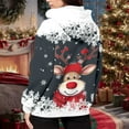 thumbnail image 5 of Wang6 Full Zip up Christmas Hoodies for Women Trendy Long Sleeve Back Reindeer Printed Hooded Sweatshirts Fall Xmas V Neck Loose Fit Tops Navy S, 5 of 7