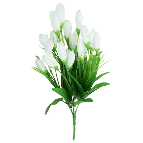 Artificial Bloom Flowers Bundle, Realistic Memorial Bouquet for Cemetery Grave Decoration, Faux Flowers for Hanging Window Box Home Table Centerpieces, Porch Patio , 1 Bunch of Artificial Flowers