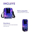 thumbnail image 3 of Kpop BTS Mochila con cable de audio USB puerto de carga coreano casual mochila portátil bolsa univer purpura, 3 of 3