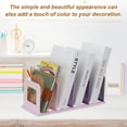 thumbnail image 5 of Uxcell Vertical Sorter for Desk, 4 Slots Plastics Adjustable File Organizer Desktop File Sorter Organizer for Office Desk Kitchen Shelf Storage Holder Paper Mail, Blue, 5 of 6
